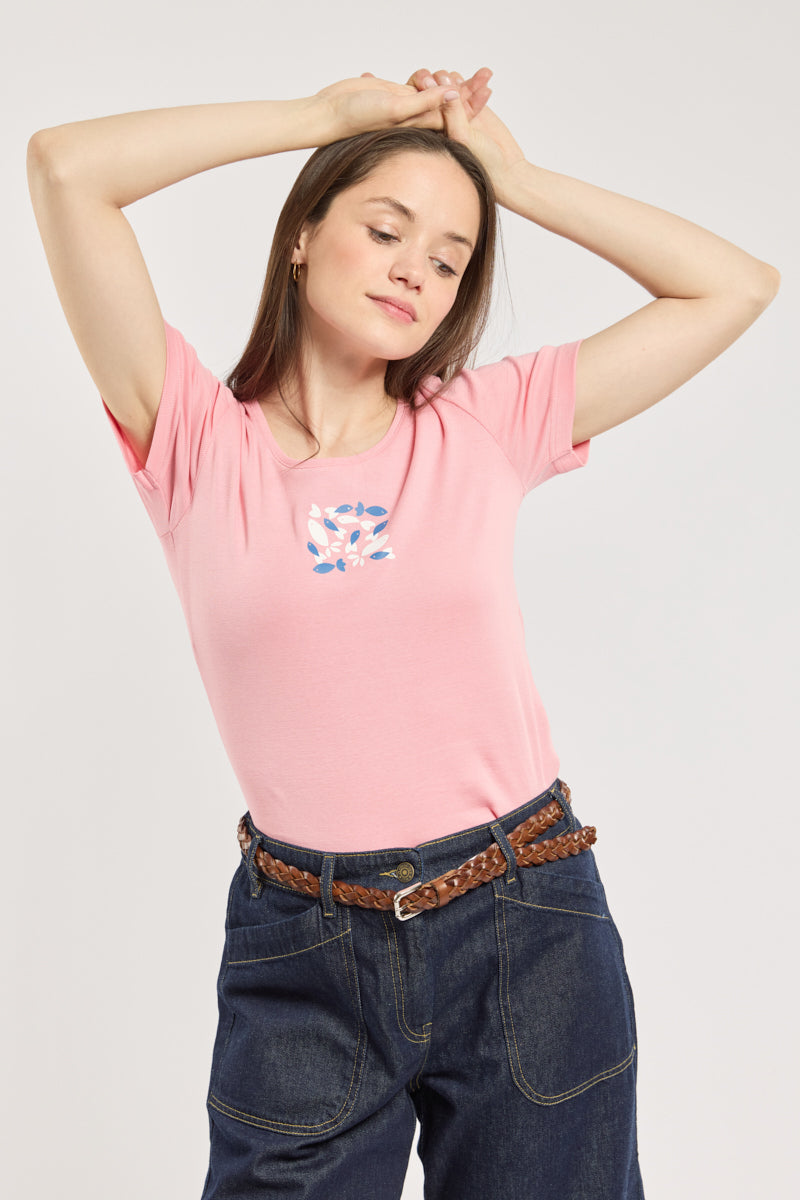 armor-lux-t-shirt-femme-s-rigraphi-coton-l-ger-col-rond image 2