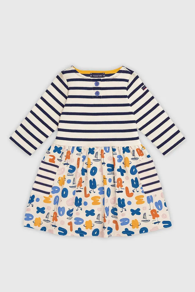armor-lux-robe-imprim-e-baby-coton-manches-longues image 1