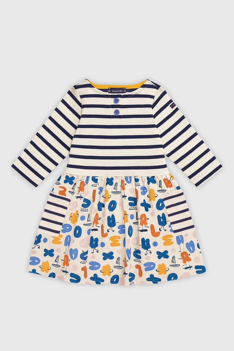 armor-lux-robe-imprim-e-baby-coton-manches-longues image 1
