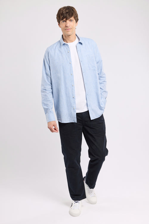 armor-lux-chemise-comfort-fit-homme-coton-et-lin-manches-longues image 4