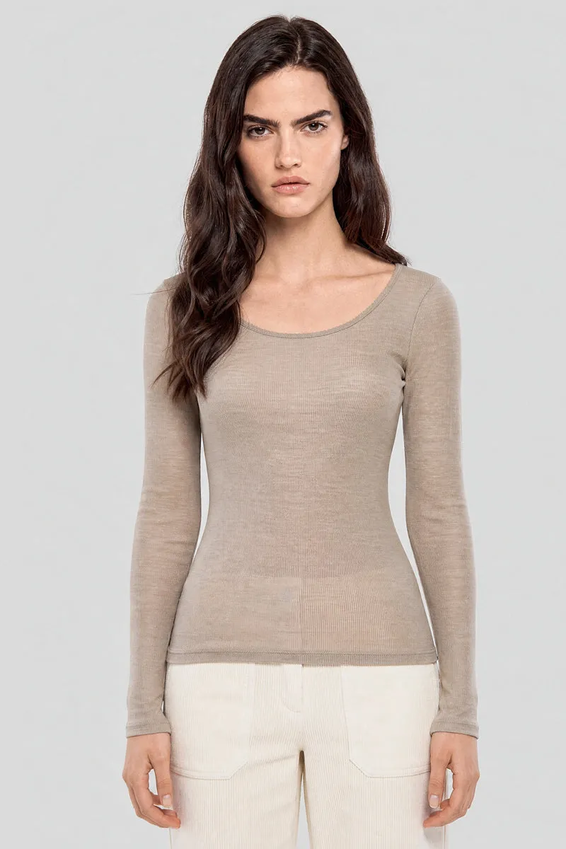 armor-lux-t-shirt-nuit-femme-manches-longues-laine-et-soie-5 image 1
