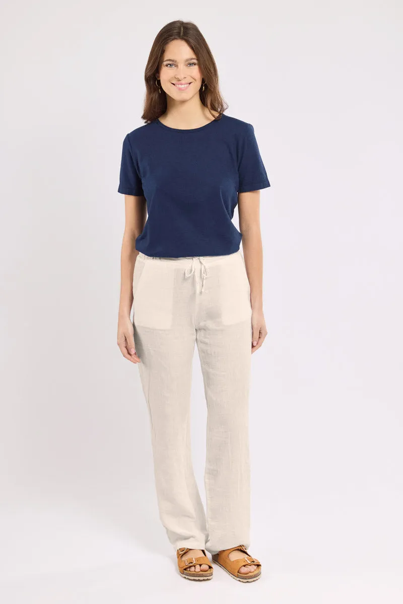 armor-lux-pantalon-lin-femme-taille-lastique-coupe-droite image 1
