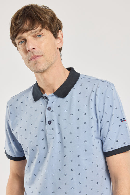 armor-lux-polo-homme-manches-courtes-motif-ancre-piqu-coton image 3