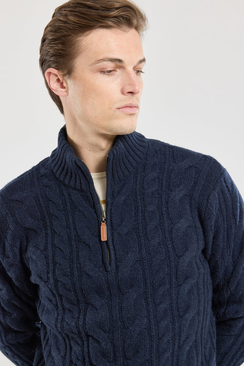 armor-lux-pull-col-zipp-homme-100-laine-torsades image 3