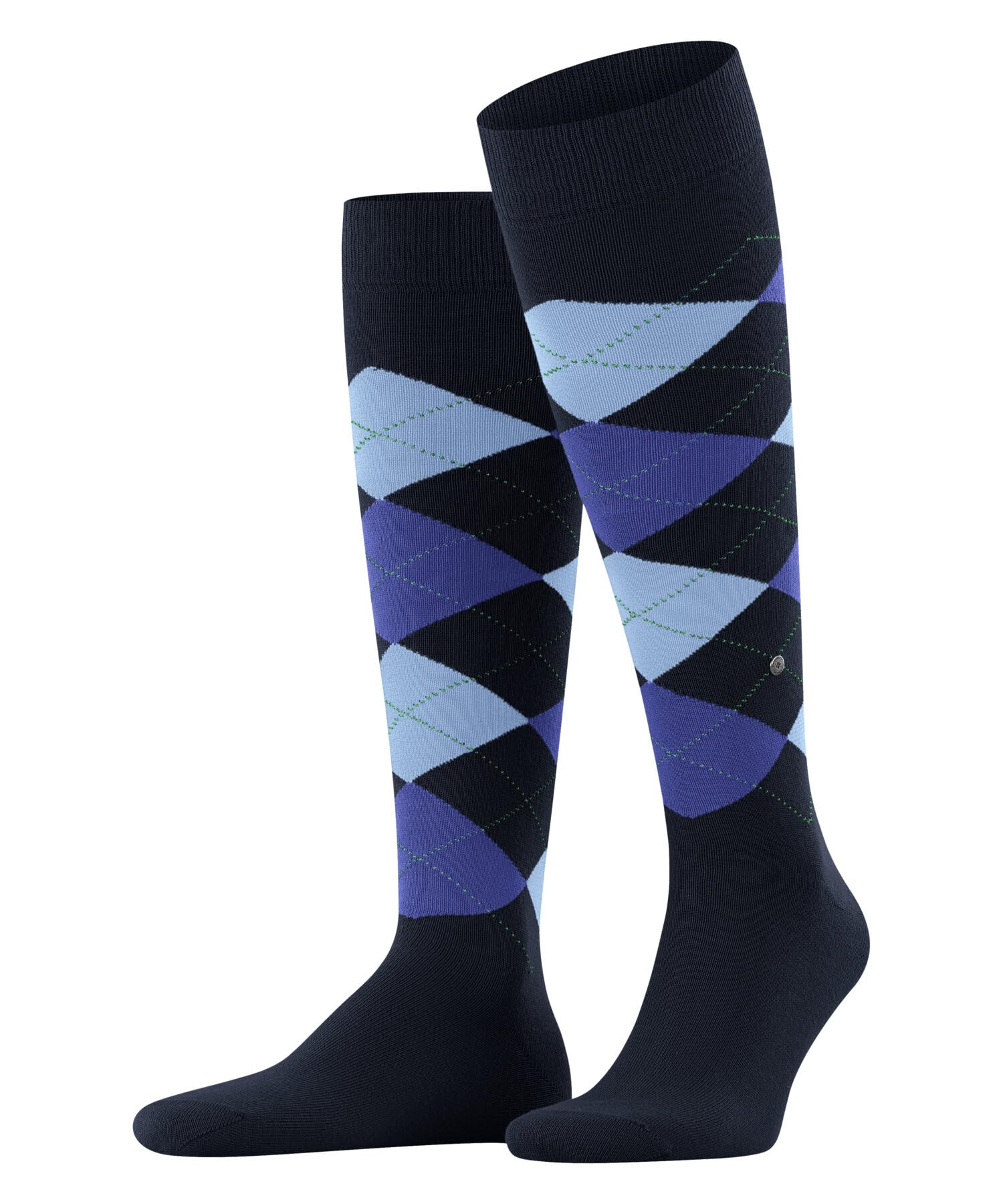chaussettes-longues-burlington-king-coton-fantaisie-bleu-marine-40-46 image 1