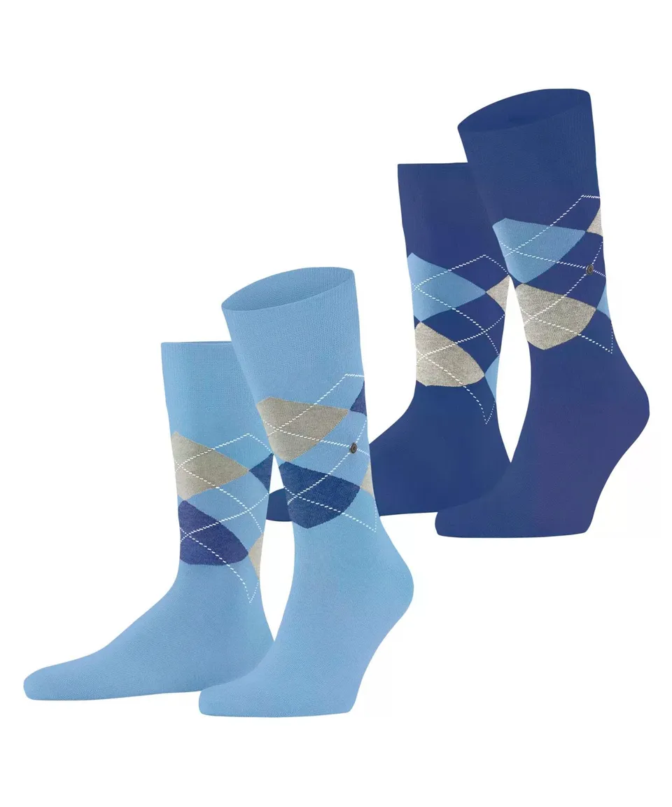 burlington-everyday-argyle-chaussettes-homme-bleu-light-blue-6541-40-46-lot-2-pa image 1