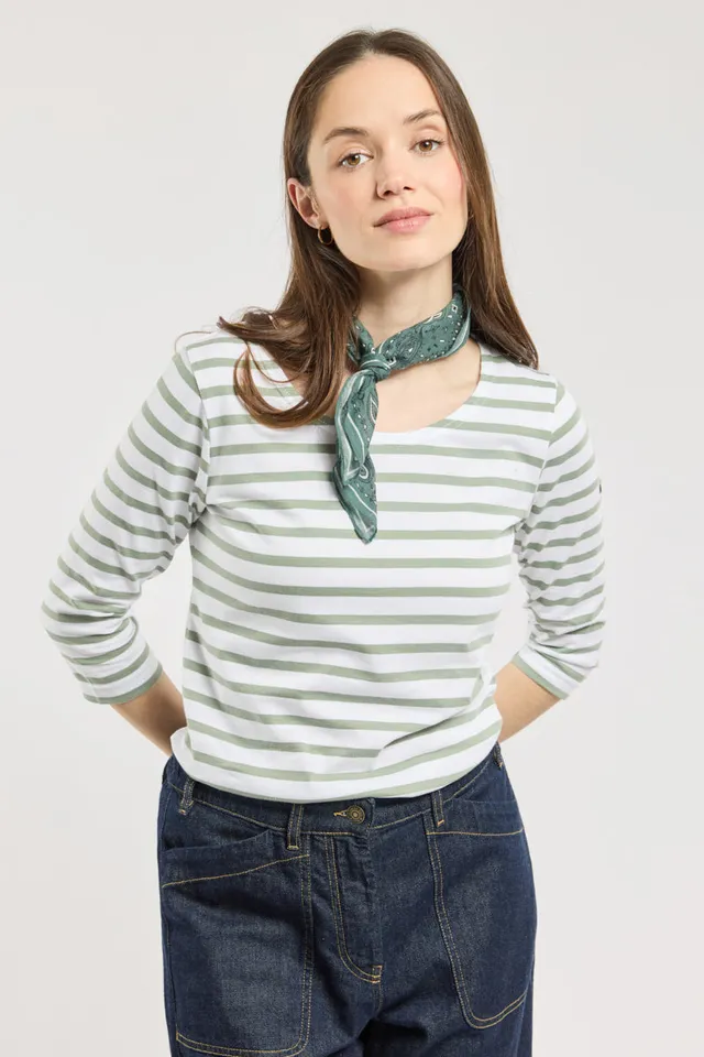 armor-lux-marini-re-femme-manches-3-4-coton-lourd-200g-m image 1