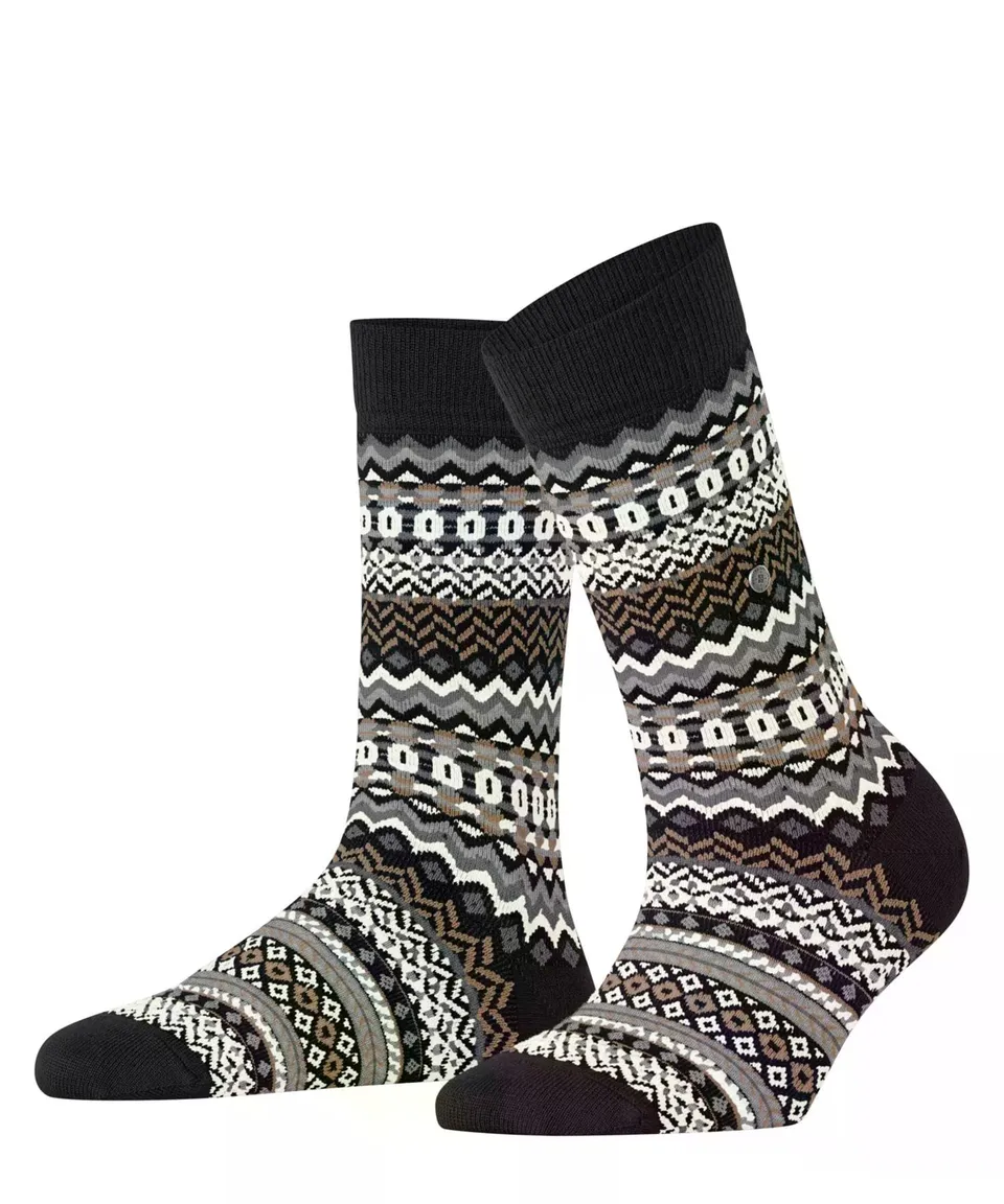 burlington-fair-isle-chaussettes-femme-laine-respirante-motif-h-ritage image 1