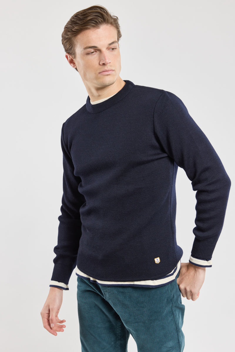 armor-lux-pull-brignogan-homme-100-laine-col-rond image 1