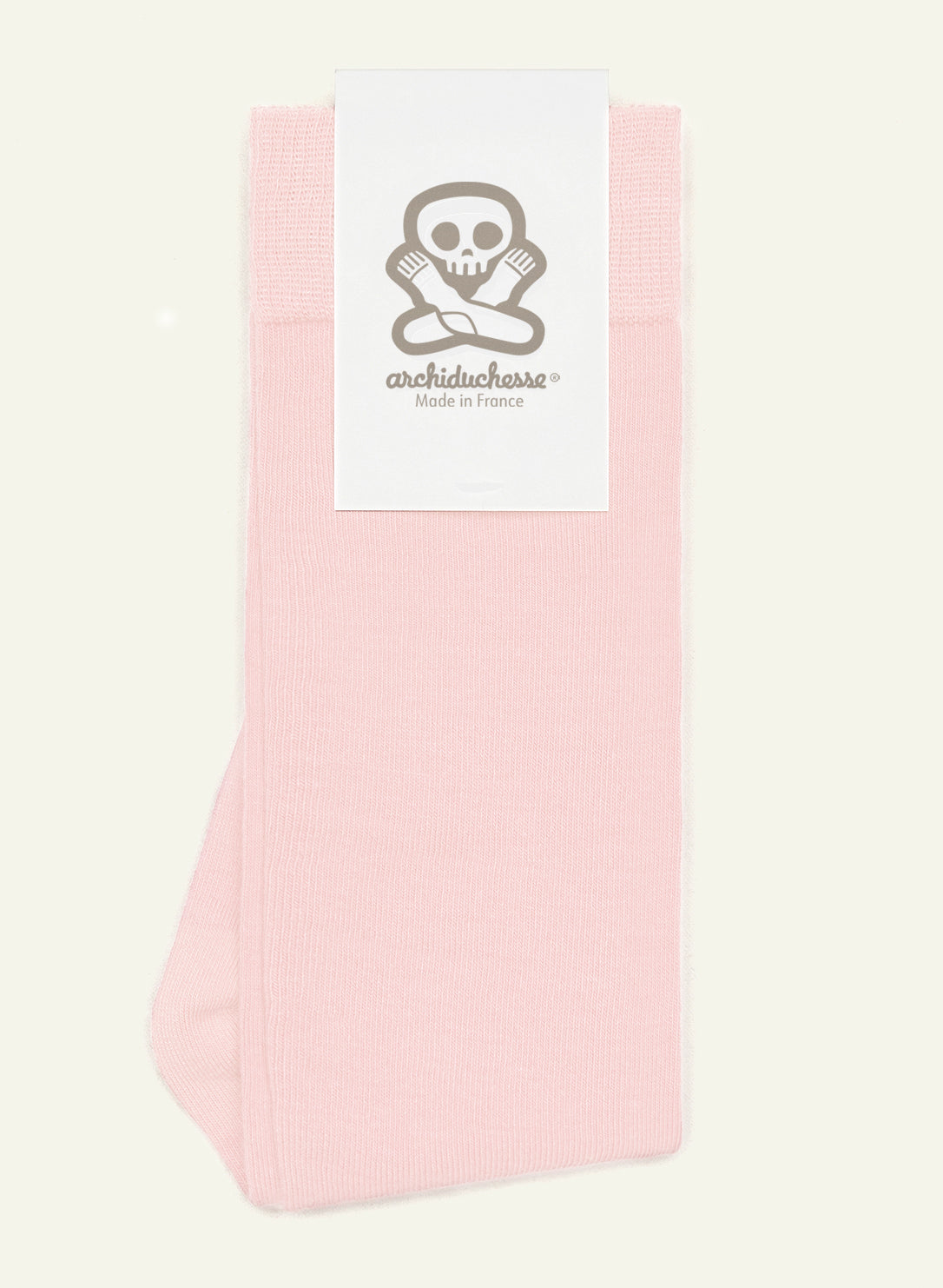 archiduchesse-rose-barbe-papa-chaussettes-de-ville-coton-rose-mi-haute image 5