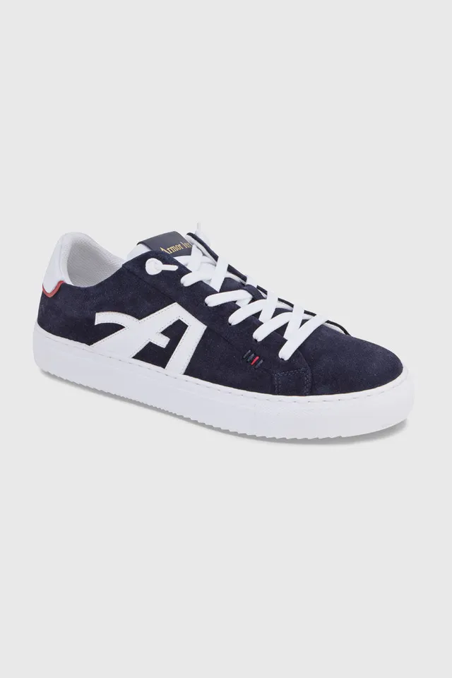 armor-lux-regate-baskets-basses-en-cuir-bleu-marine image 1