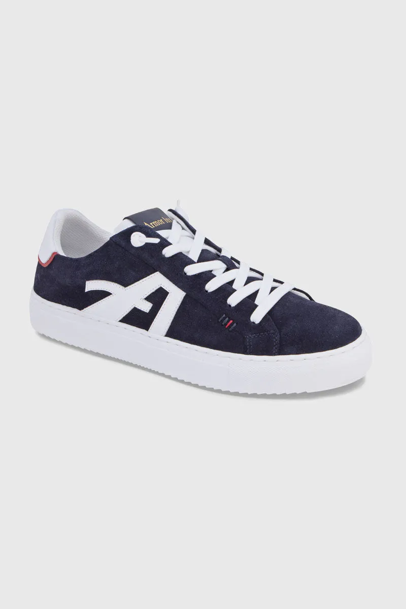 armor-lux-regate-baskets-basses-en-cuir-bleu-marine image 1