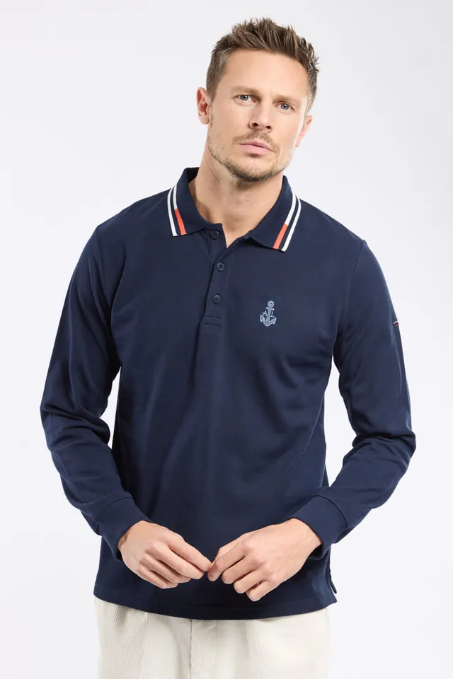 armor-lux-polo-homme-manches-longues-piqu-100-coton image 1