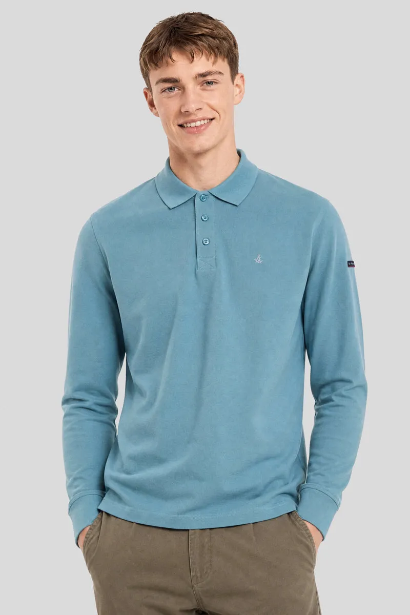 armor-lux-polo-manches-longues-coton-piqu-broderie-poitrine image 1