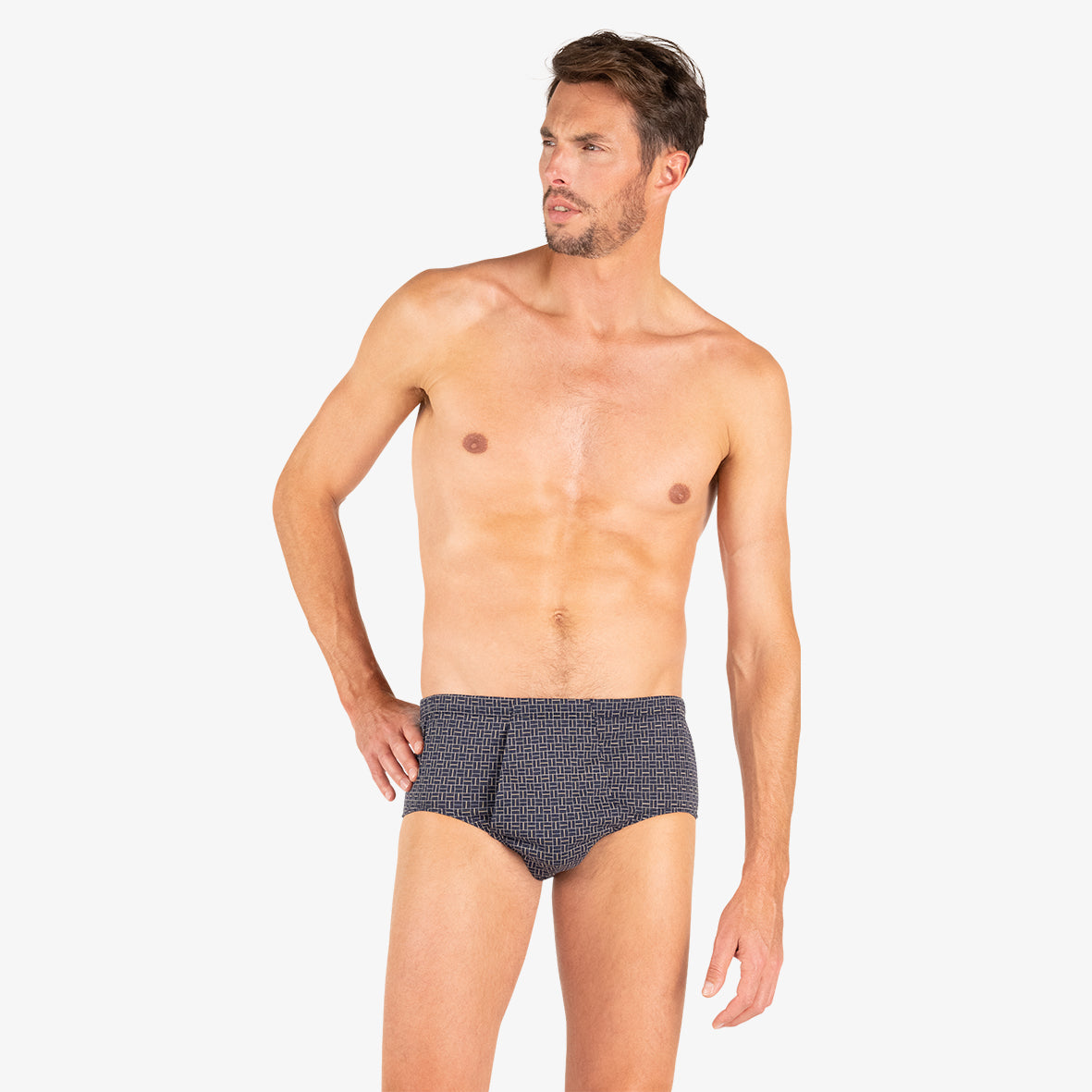 eminence-slip-taille-haute-ouvert-homme-motifs-coton-merceris-2 image 1