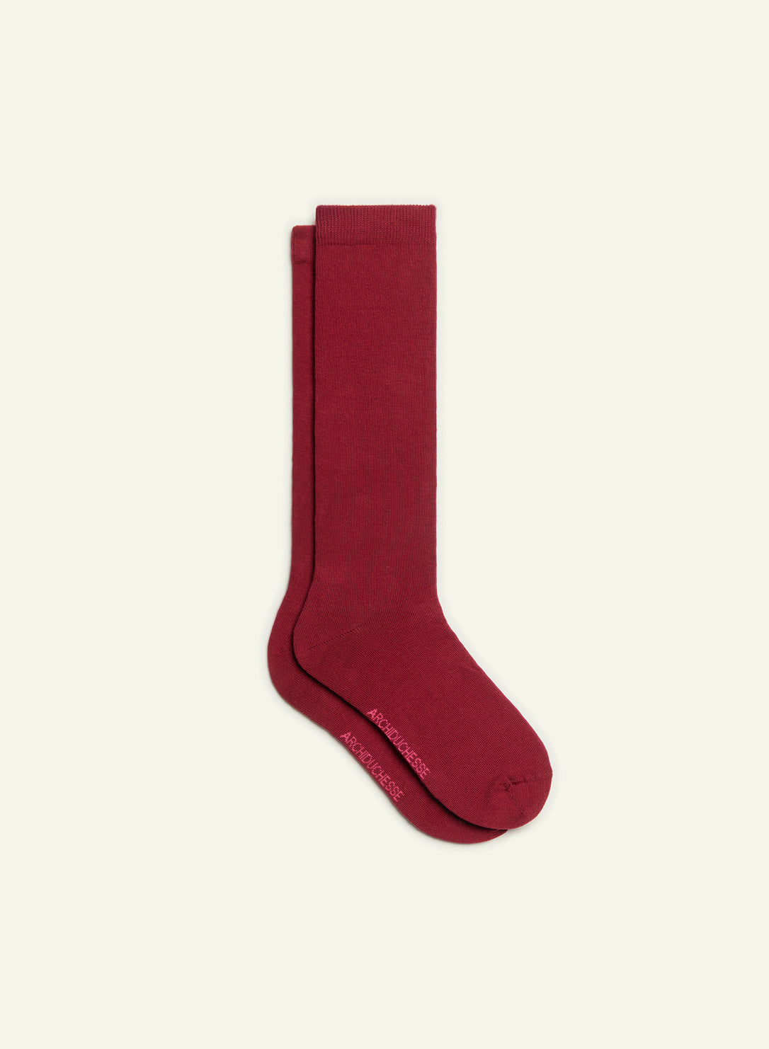 archiduchesse-de-ville-scarlett-o-lala-chaussettes-mi-hautes-coton-rouge image 2