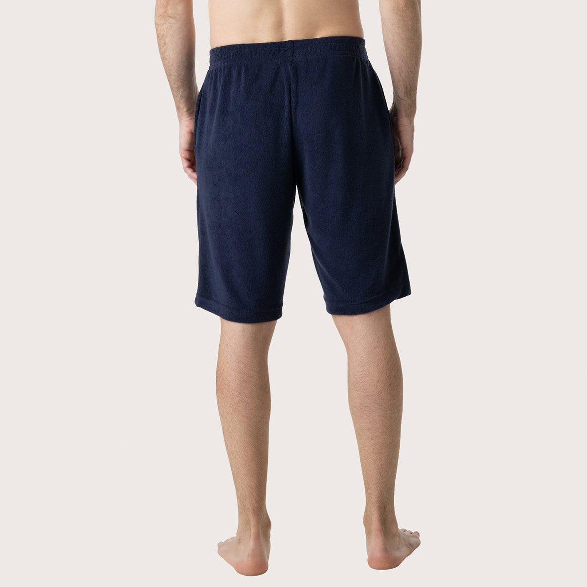 eminence-pyjama-court-homme-ponge-marine-poche-broderie image 5