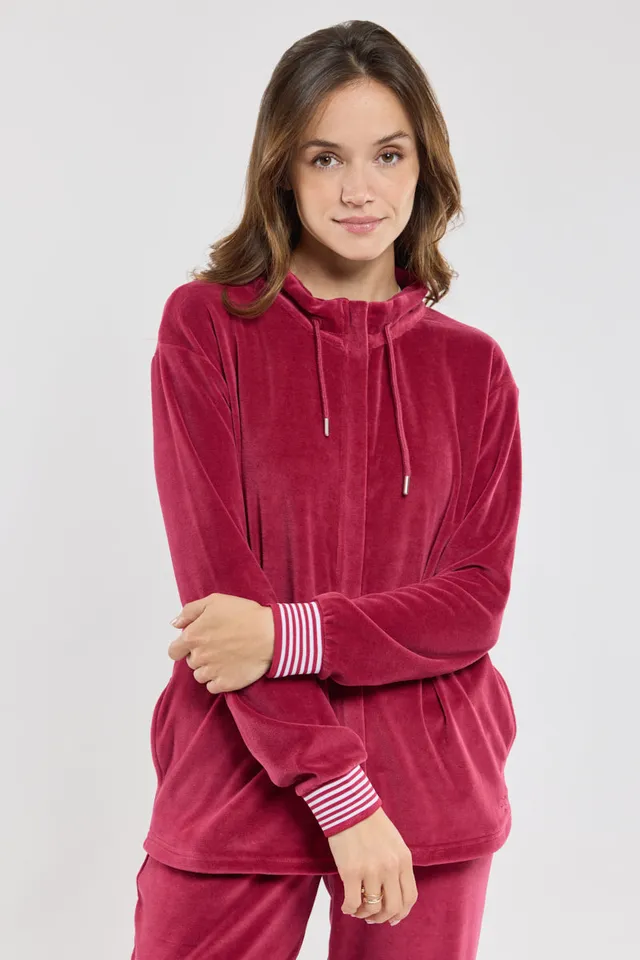 armor-lux-veste-zipp-e-homewear-femme-velours-270g-m image 1