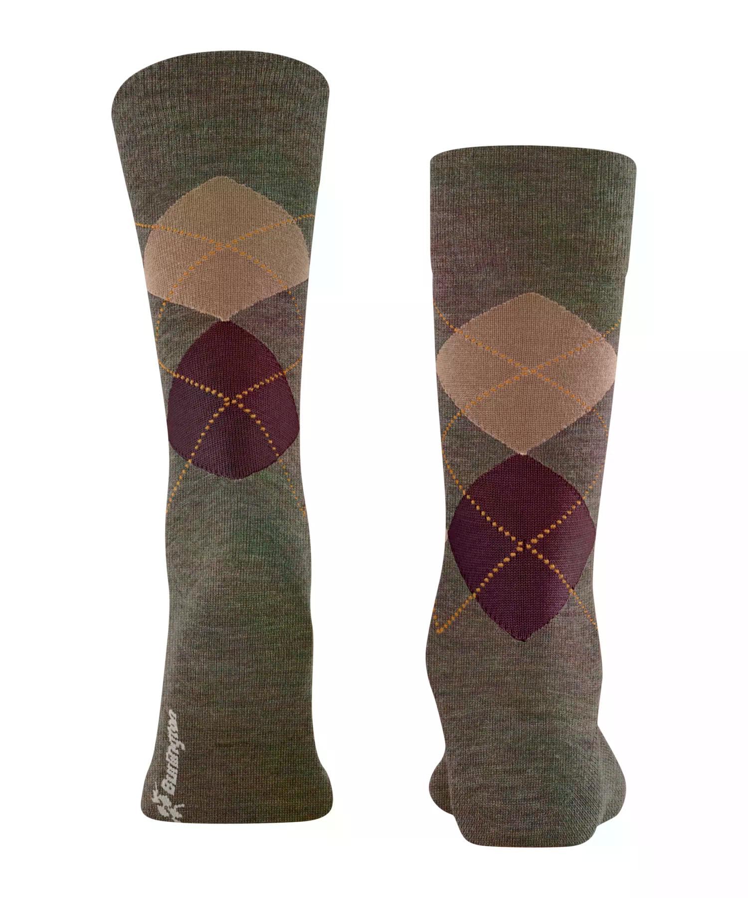 burlington-edinburgh-melange-chaussettes-homme-laine-argyle-vert-covert-7410-40- image 2