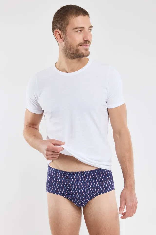 armor-lux-slip-ouvert-homme-motifs-voiliers-coton-bio image 1