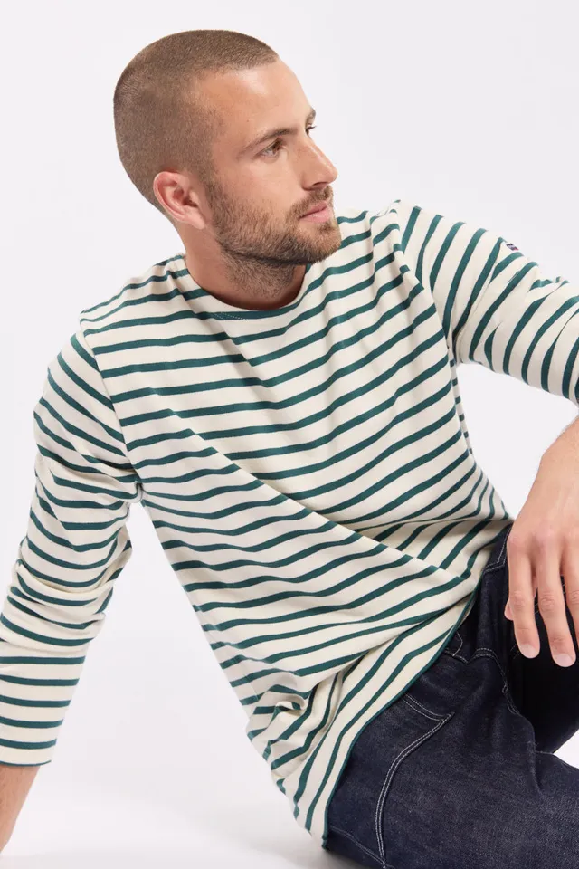 armor-lux-marini-re-homme-manches-longues-coton-rustique-col-bateau image 1