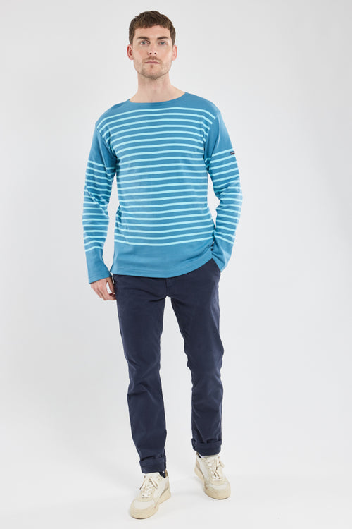 armor-lux-marini-re-homme-col-rond-coton-peign-rayures-bicolores-2 image 4