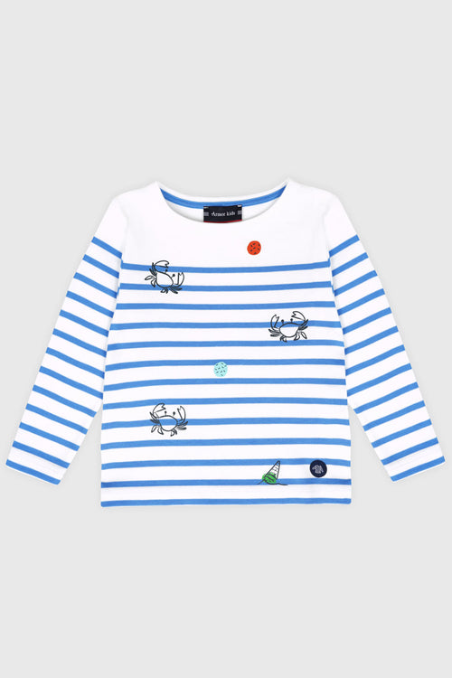 armor-lux-marini-re-enfant-crabes-coton-pais-manches-longues image 2