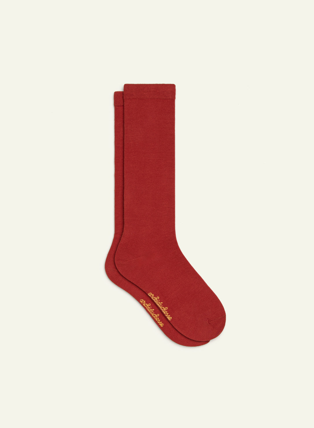 archiduchesse-rouge-brique-chaussettes-de-ville-coton-unisexe image 2