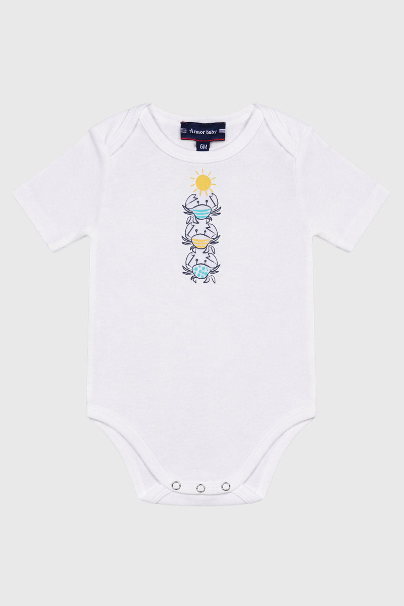 armor-lux-body-baby-coton-crabes-manches-courtes image 1