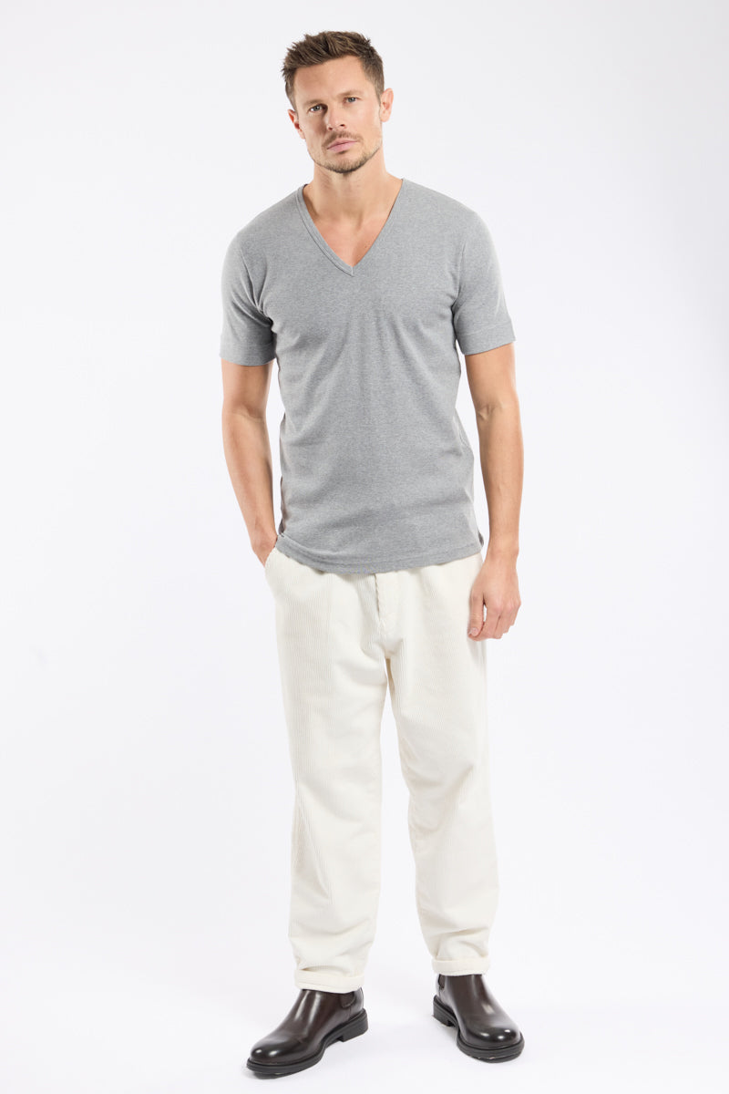 armor-lux-t-shirt-col-v-coton-pais-peign-homme image 3