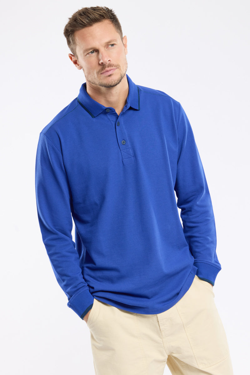 armor-lux-polo-uni-manches-longues-homme-coton-piqu image 1