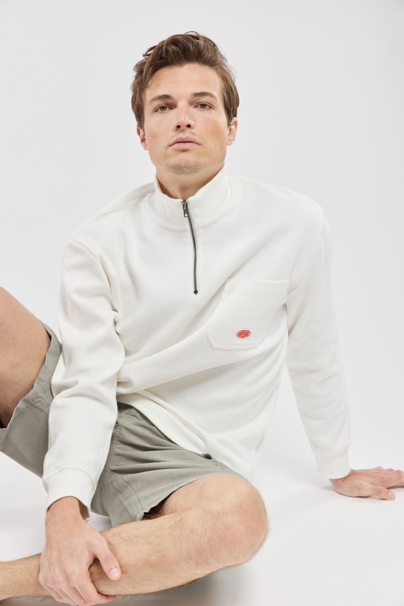 armor-lux-h-ritage-sweat-homme-col-camionneur-zipp-coton-pais image 4