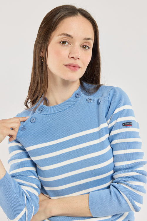 armor-lux-pull-marin-femme-coton-double-boutonnage-ancre image 4