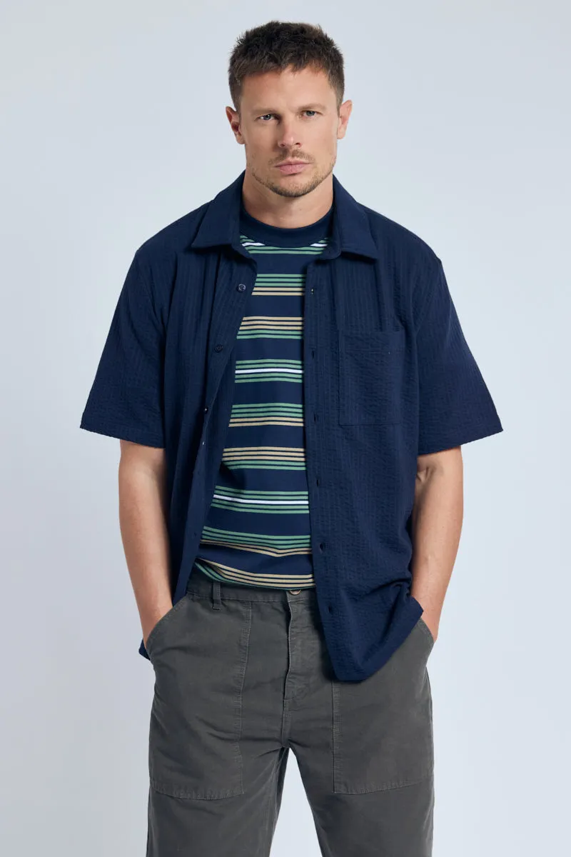 armor-lux-chemise-manches-courtes-homme-maille-gaufr-e image 1
