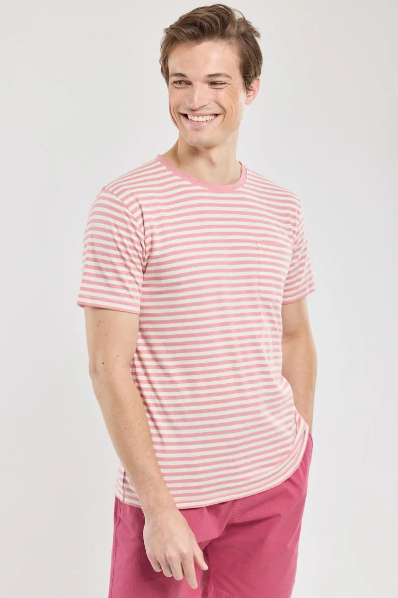armor-lux-t-shirt-homme-ray-coton-lin-poche-poitrine image 1