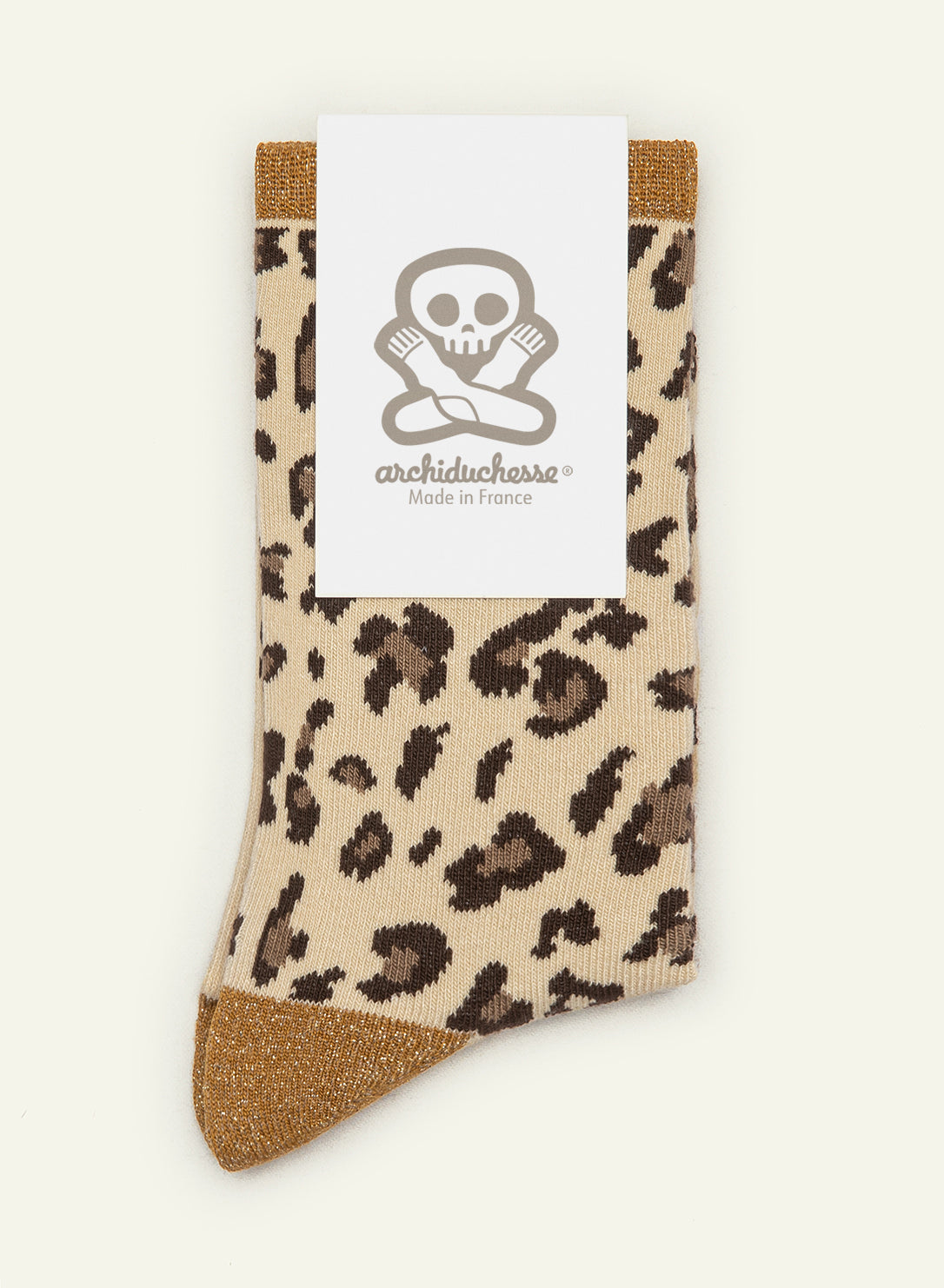 archiduchesse-l-opard-scintillante-miel-chaussettes-courtes-paillet-es image 3