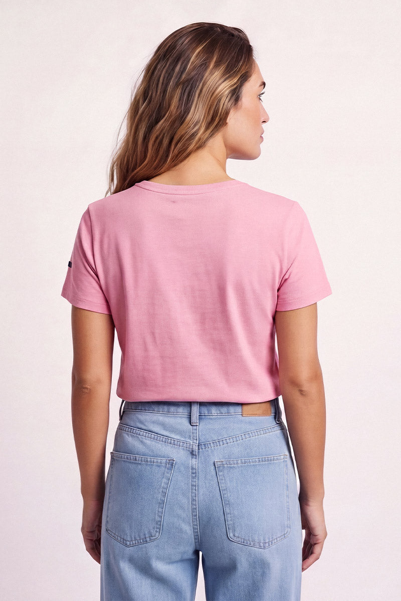 armor-lux-t-shirt-uni-femme-col-rond-coton-flamm-131g-m image 4