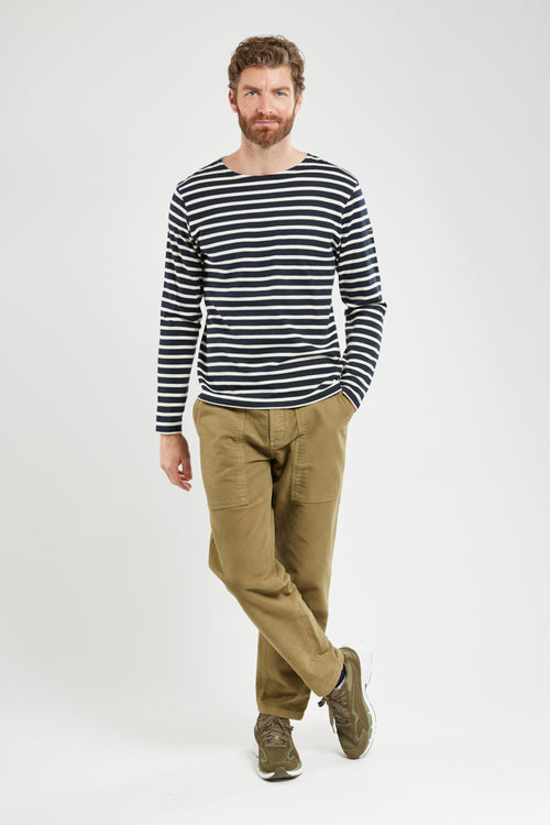 armor-lux-marini-re-homme-col-rond-coton-rustique-manches-longues image 4