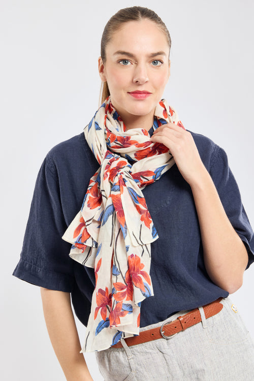 armor-lux-foulard-fleurs-coton-110-x-180-cm image 3