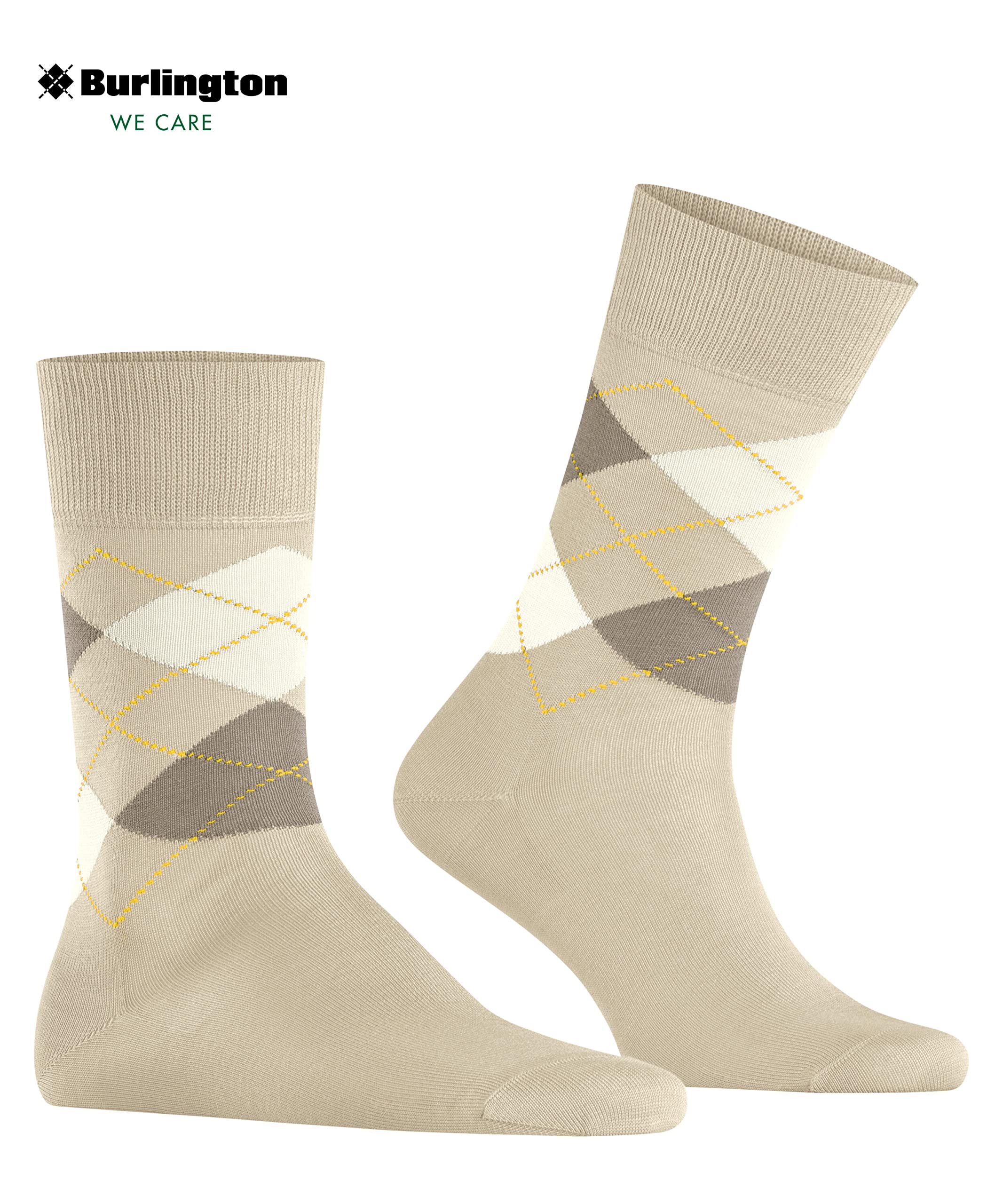 burlington-manchester-chaussettes-homme-coton-argyle-beige-gravel-40-46 image 5