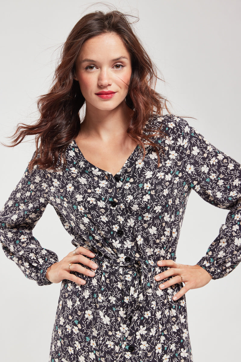armor-lux-robe-longue-fleurie-femme-cupro-viscose image 2