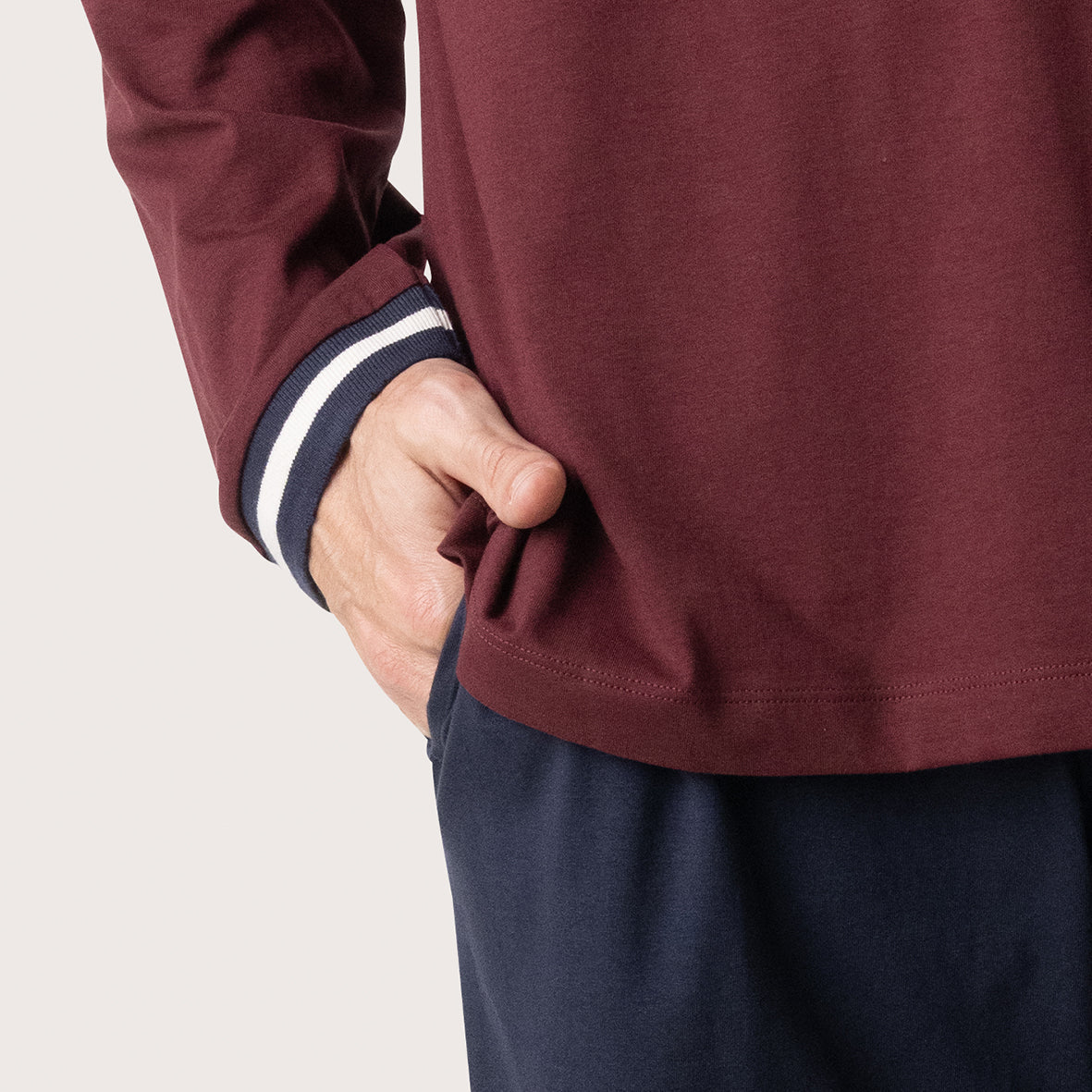 eminence-casual-pyjama-long-homme-jersey-coton-bordeaux-marine image 3