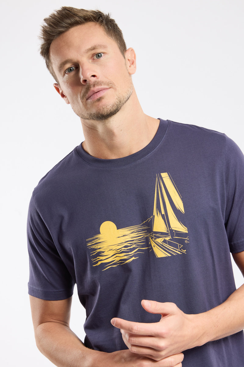 armor-lux-t-shirt-homme-s-rigraphi-coton-l-ger-col-rond image 2