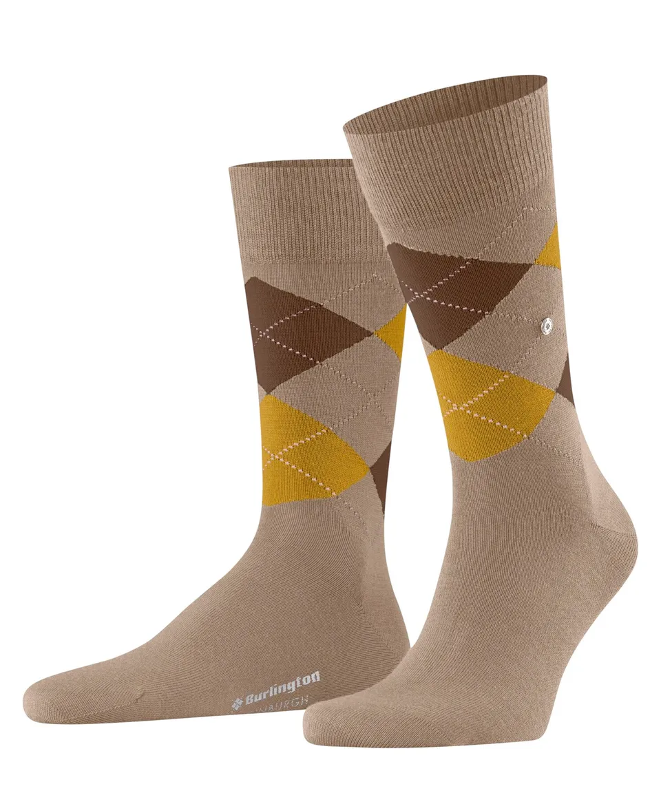 burlington-edinburgh-chaussettes-homme-marron-sun-5039-40-46-laine-fantaisie image 1