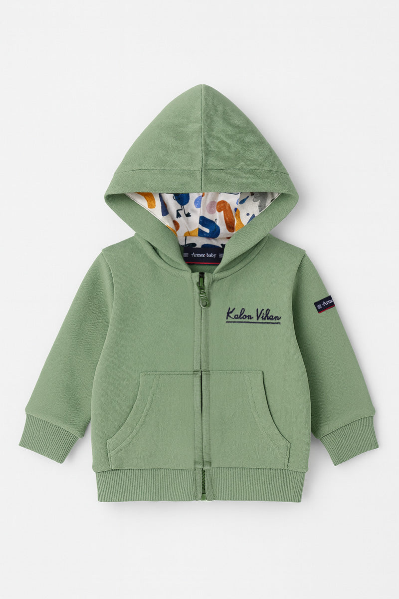 armor-lux-kalon-vihan-sweat-zipp-b-b-coton-capuche image 1