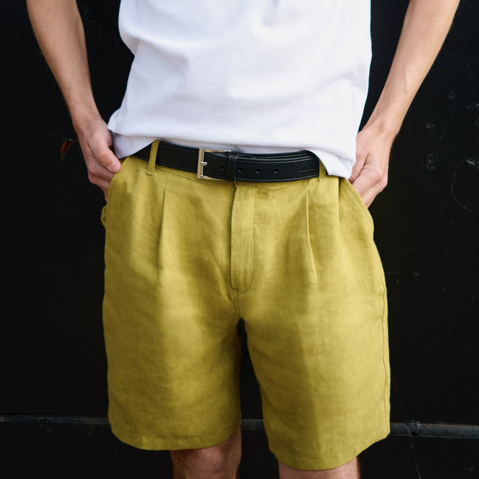 atelier-tuffery-short-jules-homme-ajust-en-lin-olive image 2
