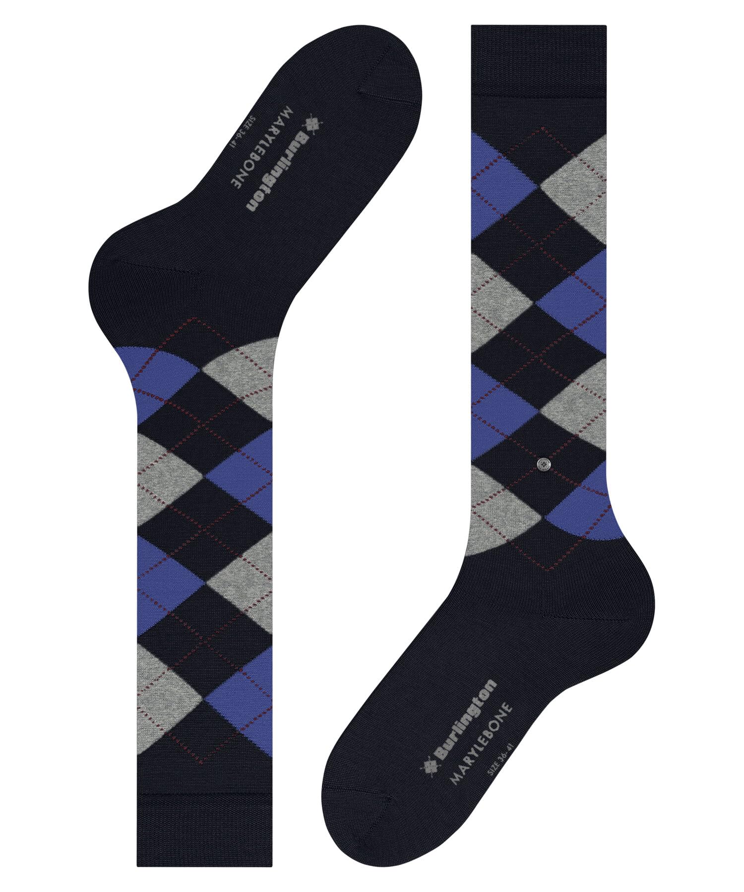 burlington-marylebone-chaussettes-hautes-femme-laine-bleu-marine image 5