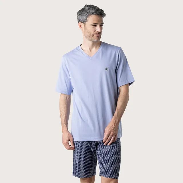 pyjama-court-homme-smileyworld-eminence-jersey-100-coton image 1