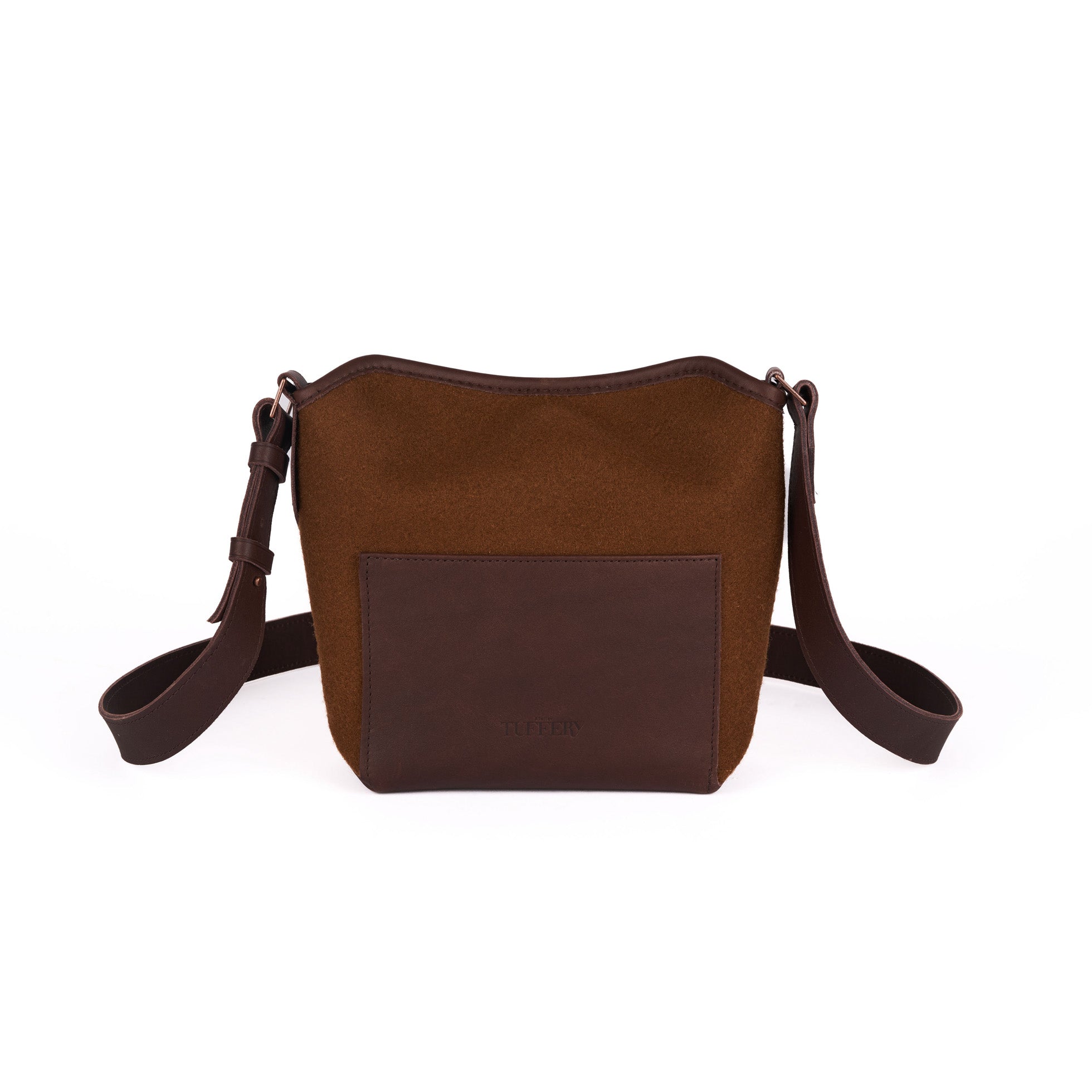 atelier-tuffery-sac-bandouli-re-chocolat-cuir-pleine-fleur-laine-fran-aise image 1