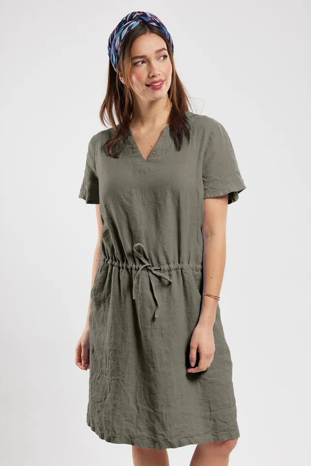 armor-lux-robe-ceintur-e-femme-lin-100-manches-courtes image 1